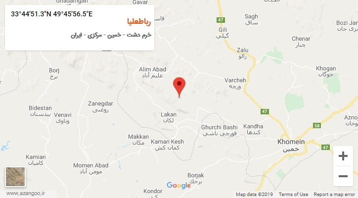 روستای رباطعلیا بر روی نقشه