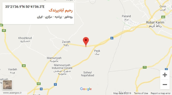 روستای رحیم آبادپرندک بر روی نقشه