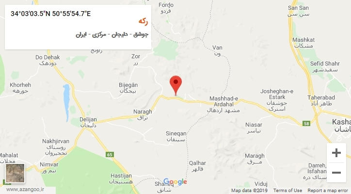 روستای رکه بر روی نقشه