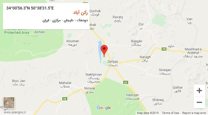 روستای رکن آباد بر روی نقشه