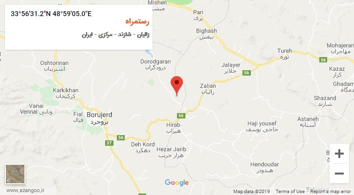 روستای رستمراه بر روی نقشه