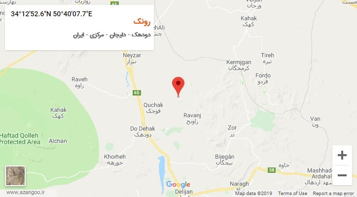 روستای رونک بر روی نقشه