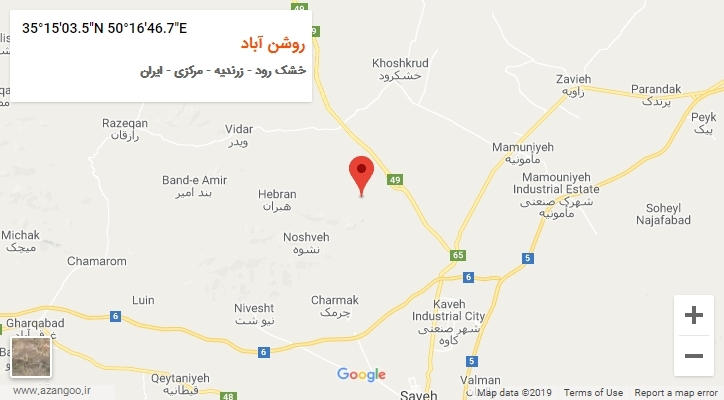 روستای روشن آباد بر روی نقشه