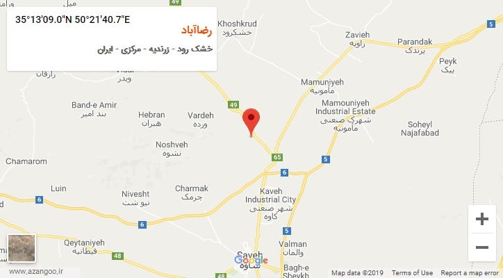 روستای رضاآباد بر روی نقشه