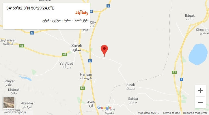 روستای رضاآباد بر روی نقشه