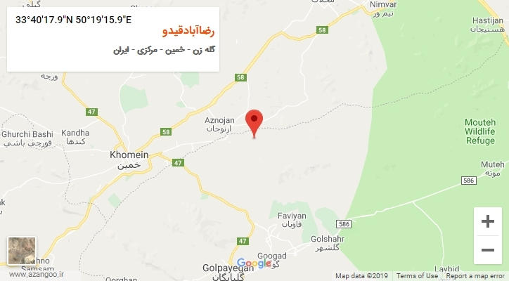 روستای رضاآبادقیدو بر روی نقشه