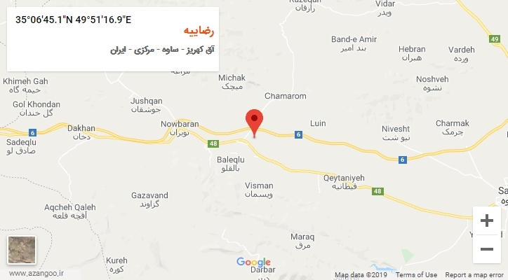 روستای رضاییه بر روی نقشه