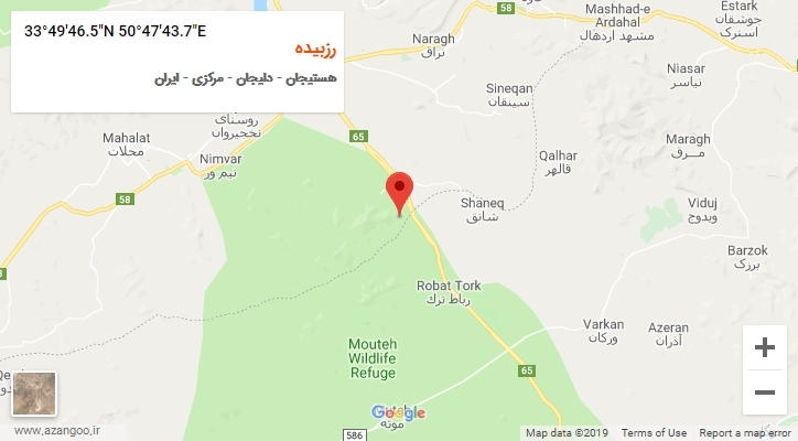 روستای رزبیده بر روی نقشه