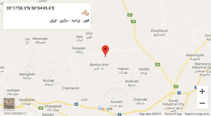 روستای رزک بر روی نقشه