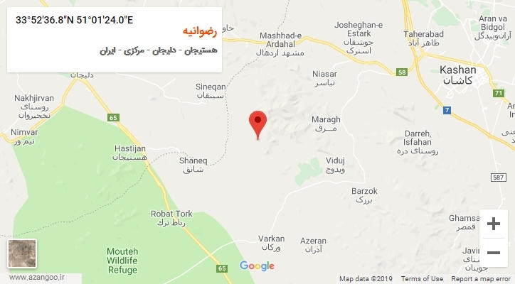 روستای رضوانیه بر روی نقشه