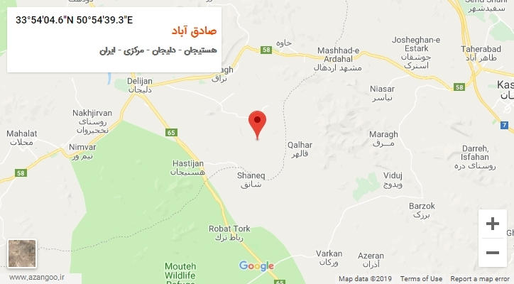 روستای صادق آباد بر روی نقشه
