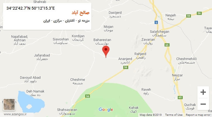 روستای صالح آباد بر روی نقشه