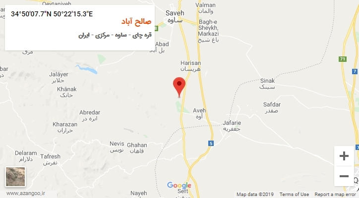 روستای صالح آباد بر روی نقشه