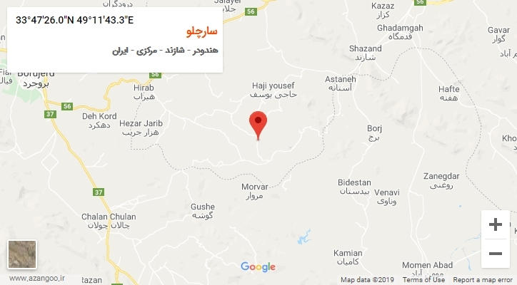 روستای سارچلو بر روی نقشه