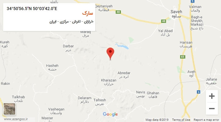 روستای سارک بر روی نقشه