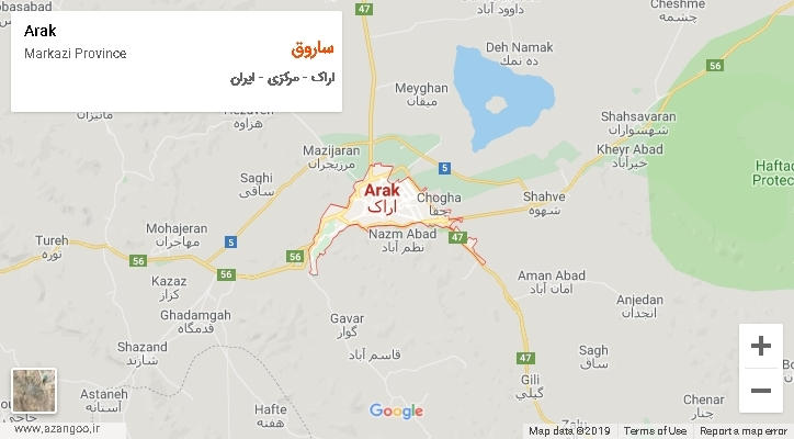 دهستان ساروق بر روی نقشه
