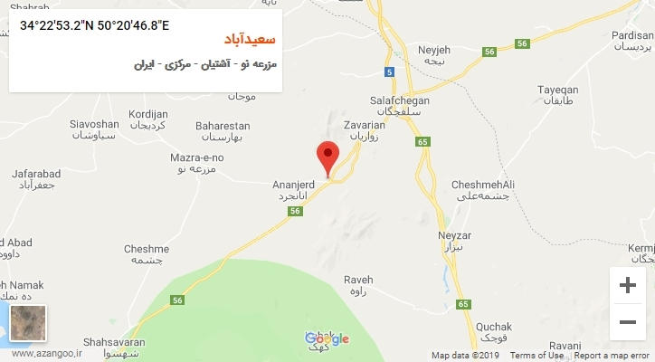 روستای سعیدآباد بر روی نقشه