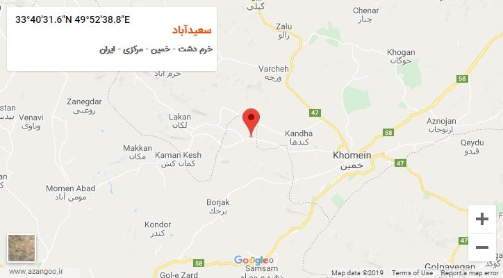 روستای سعیدآباد بر روی نقشه