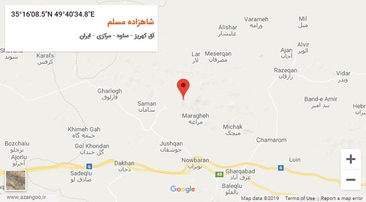 روستای شاهزاده مسلم بر روی نقشه