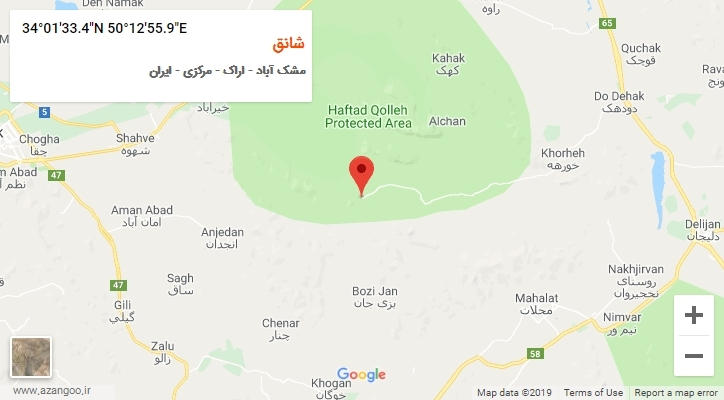 روستای شانق بر روی نقشه
