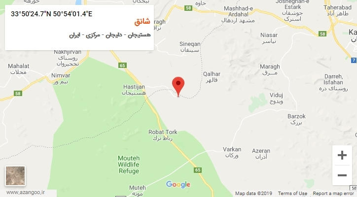 روستای شانق بر روی نقشه