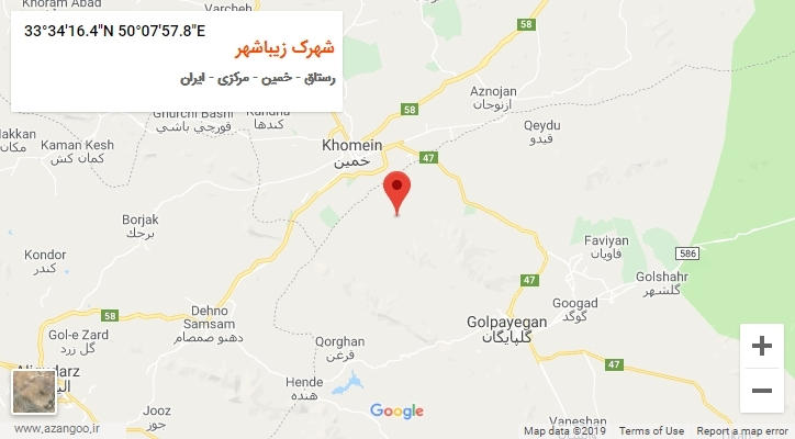 روستای شهرک زیباشهر بر روی نقشه