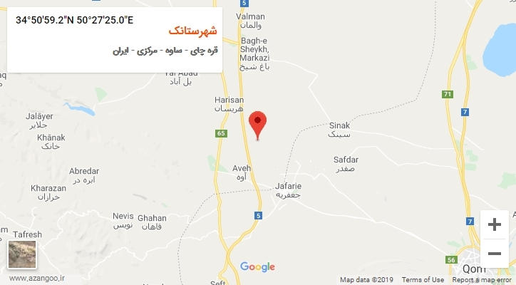 روستای شهرستانک بر روی نقشه