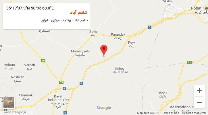 روستای شلغم آباد بر روی نقشه