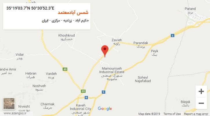 روستای شمس آبادمعتمد بر روی نقشه
