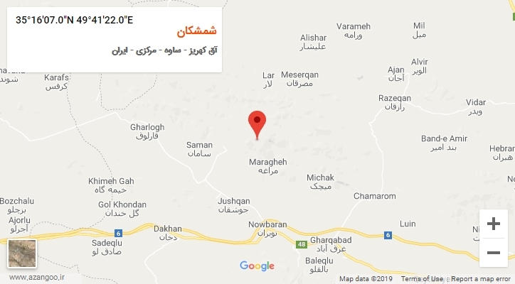روستای شمشکان بر روی نقشه