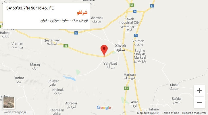 روستای شرفلو بر روی نقشه