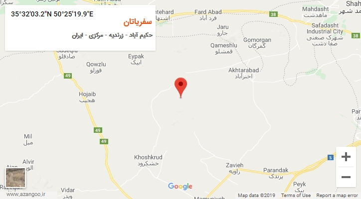 روستای سفریاتان بر روی نقشه
