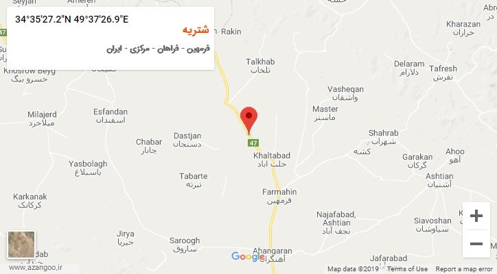 روستای شتریه بر روی نقشه