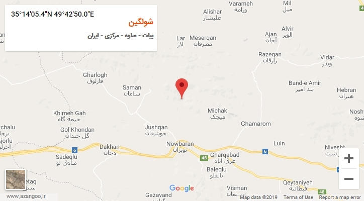 روستای شولگین بر روی نقشه