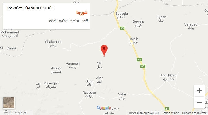 روستای شورجا بر روی نقشه