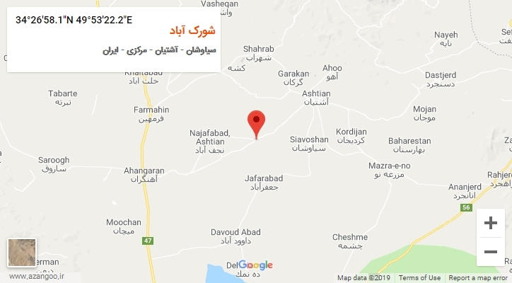 روستای شورک آباد بر روی نقشه