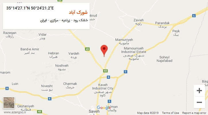 روستای شورک آباد بر روی نقشه