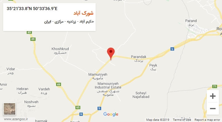روستای شورک آباد بر روی نقشه