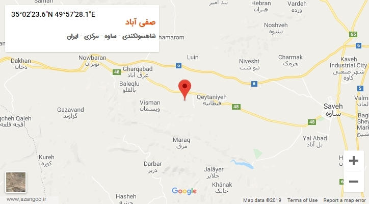 روستای صفی آباد بر روی نقشه