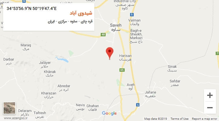 روستای شیدوی آباد بر روی نقشه