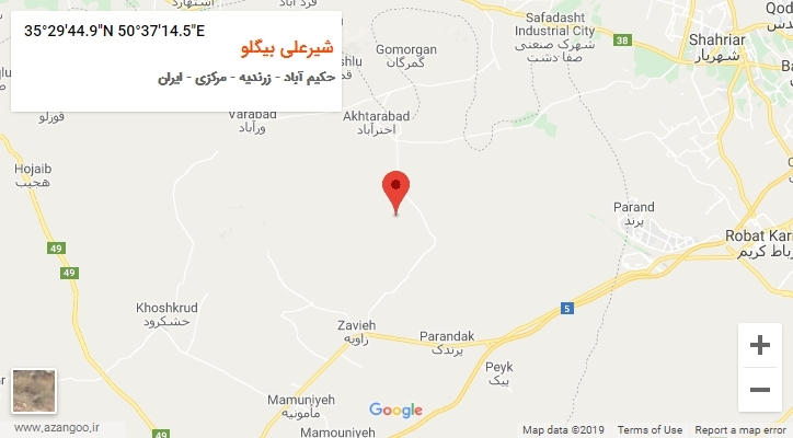 روستای شیرعلی بیگلو بر روی نقشه
