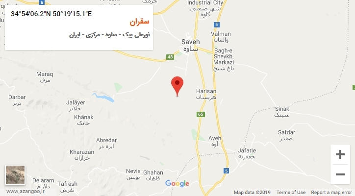روستای سقران بر روی نقشه