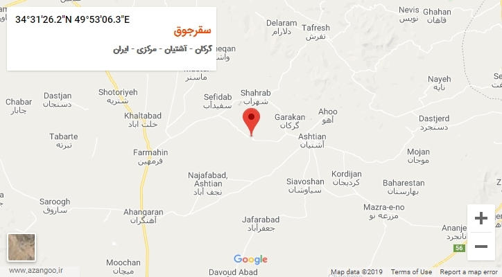 روستای سقرجوق بر روی نقشه