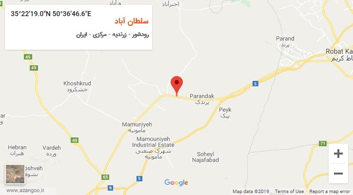 روستای سلطان آباد بر روی نقشه