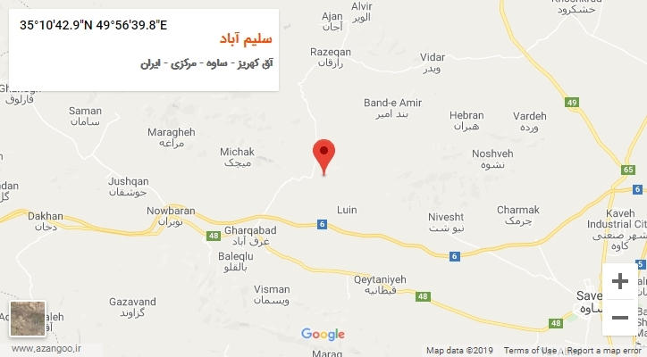 روستای سلیم آباد بر روی نقشه