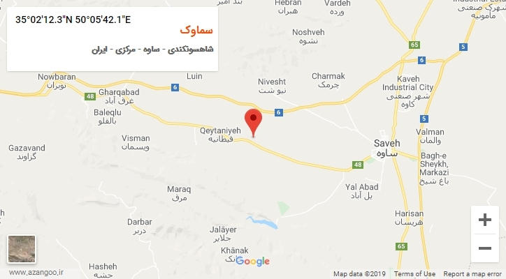 روستای سماوک بر روی نقشه