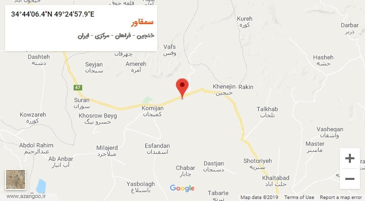 روستای سمقاور بر روی نقشه