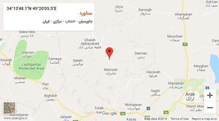 روستای سناورد بر روی نقشه