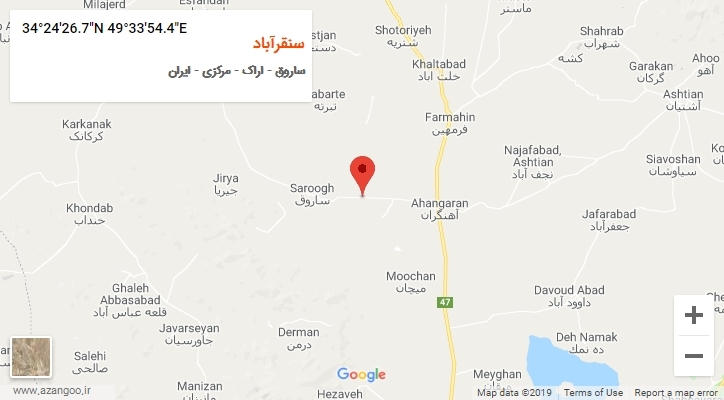 روستای سنقرآباد بر روی نقشه