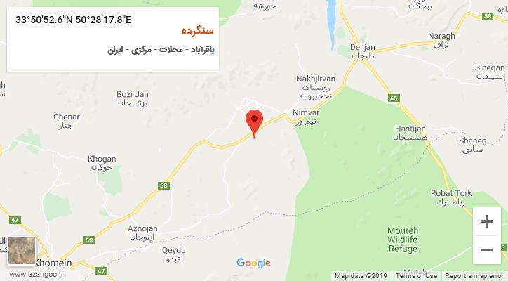 روستای سنگرده بر روی نقشه